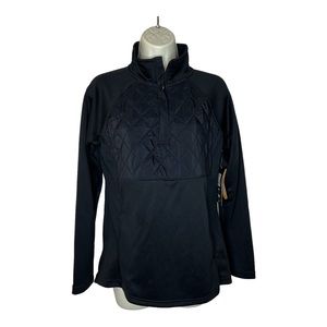 Avia Quilted Quarter Zip Black Pullover Jacket size Small NWT  Outerwear